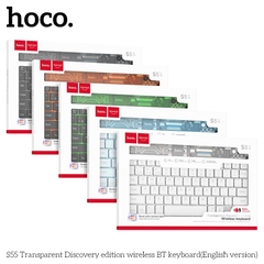 Bàn phím không dây trong suốt báo đèn HOCO S55 chính hãng [BH 1 NĂM]