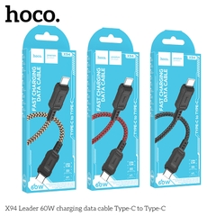 Cáp sạc nhanh 60w hoco x94 2 đầu type C (c-c) dây dù chính hãng [BH 1 Năm]