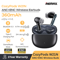 Tai nghe bluetooth V5.3 Remax Cozypods W21N ANC+ENC kiểu dáng airpods True Wireless chính hãng [BH 1 Năm]