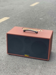 Loa kéo di động T18 PRO loa 2 Bass thùng gỗ kèm 2 micro vỏ nhôm UHF siêu hút không dây hát karaoke siêu hay thùng gỗ [BH 6 tháng]