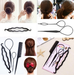 Bộ dụng cụ làm tóc 4 món tạo kiểu tóc, búi tóc cho bé gái / pktn sale