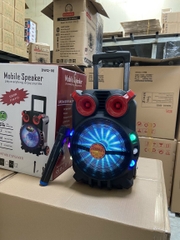 Loa kéo hát karaoke 5000w DWQ-08 2 tấc có led kèm 1 micro không dây [BH 6 tháng]