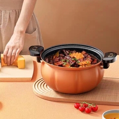 Nồi áp suất HÌNH QUẢ BÍ size 24cm chống dính siêu tiện lợi  [BH: NONE]