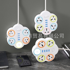 Ổ cắm điện Bông Hoa 6 Cánh gồm 4 cổng USB + 4 LỖ CẮM có công tắc [BH: 1 TUẦN]