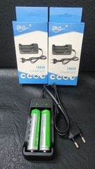 Bộ sạc 2 pin loa pháp tròn 18650 full box dùng nguồn 110-220v dùng sạc cho 2 viên pin loại 3.7v hoặc pin tiểu (BH 1 tháng)