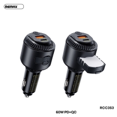 Cóc sạc nhanh xe hơi 60w khuếch tán nước hoa REMAX RCC353 (1 cổng USB A PD vs 1 cổng Type C QC) cho ô tô chính hãng [BH 1 năm] / pktn sale