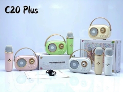 Loa bluetooth karaoke mini xách tay C-20 PLUS, tặng kèm 1 micro kiểu cổ điển siêu đẹp [BH: 3 THÁNG]