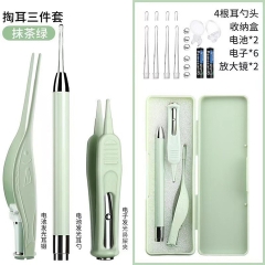 Bộ lấy ráy tai có kính lúp hộp xanh xịn sò có led [BH: NONE]