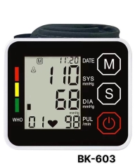 Máy ĐO CỔ TAY kiểm tra huyết áp, nhịp tim ELECTRONIC BLOOD PRESSURE MONITOR BK603 xài pin 3A máy nhỏ gọn tiện lợi  [BH: 1 THÁNG]