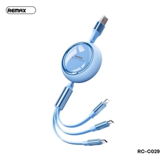 Cáp sạc nhanh 66w 3 đầu REMAX RC-C029 dây rút chính hãng [ BH 1 năm]