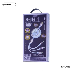 Cáp sạc nhanh 66w 3 đầu REMAX RC-C029 dây rút chính hãng [ BH 1 năm]