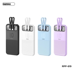 Pin sạc nhanh 22.5w Remax RPP-619 10.000mAh dự phòng PD QC3.0 chính hãng, kèm cáp liền pin, trong suốt lộ mạch [BH 1 năm]