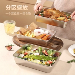 Hộp đựng đồ tủ lạnh inox304 size lớn 19cm x 25cm có nắp đậy vệ sinh, tiện lợi  [BH: NONE]