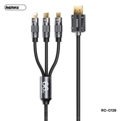 Cáp sạc nhanh 66w 3 đầu Remax RC-C126 đa năng 1.2M chính hãng [BH 1 năm]