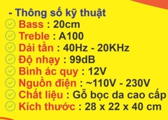 Loa kéo SoundBox SB-2080 gỗ bọc da cao cấp kèm 2 micro không dây hát karaoke bass 2 tấc (đỏ / đen) [BH 1 năm]