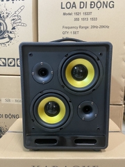 Loa kéo SoundBox SB-266D 300w 2 bass gỗ bọc da cao cấp kèm 2 micro không dây hát karaoke [BH 1 năm]