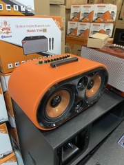 Loa kéo Soundbox SB-0802B 450w 2 bass 20cm, gỗ bọc da di động karaoke siêu hay bluetooth kèm 2 micro không dây UHF [BH 1 năm]