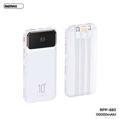 Pin sạc dự phòng REMAX RPP-683 10.000mAh 2.1A kèm cáp liền pin chính hãng [BH 1 năm]
