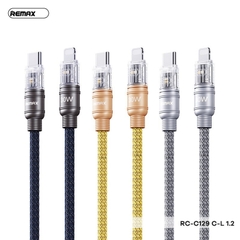 Cáp sạc nhanh 30w REMAX RC-C129 (c-l 1.2m) type c ra iphone lightning có đèn led báo sạc chính hãng [BH 1 năm]