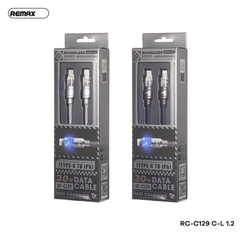 Cáp sạc nhanh 30w REMAX RC-C129 (c-l 1.2m) type c ra iphone lightning có đèn led báo sạc chính hãng [BH 1 năm]
