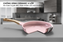 Chảo Chống dính Sunhouse Dura Pro DP26 đáy từ Size 26cm, tay cầm cán gỗ chống nóng [BH: NONE]
