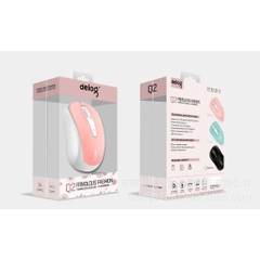 Chuột không dây Màu Đen, Xanh DEIOG Q2 pin sạc 3 nút silent chống ồn 1600DPI chính hãng [BH 1 năm]