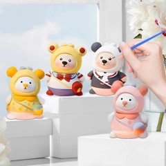 Hộp 10 tượng thạch cao kèm cọ và 8 màu cho bé, HÌNH NGẪU NHIÊN [BH: NONE]