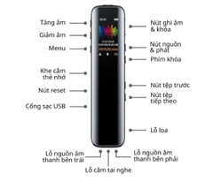 Máy ghi âm kỹ thuật số HP XXJ1 64gb kiểu dáng nhỏ gọn có lọc âm chống ồn, pin trâu kèm màn hình LCD Chính hãng [BH 1 Năm]