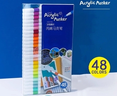 Túi zip 48 màu Acrylic maker chống nước giúp bé thỏa sức sáng tạo với tranh vẽ [BH: NONE]