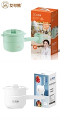 Nồi lẩu, ca nấu mì kèm xửng hấp 2 tầng 3IN1 logo Gấu, có tay cầm cán dài tiện lợi size 20cm  [BH: 1uần]