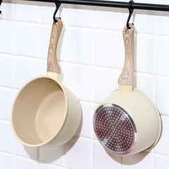 Chảo chống dính lòng sâu kiểu Nhật Bản size 18cm cán gỗ kèm nắp kính tiện lợi [BH: NONE]