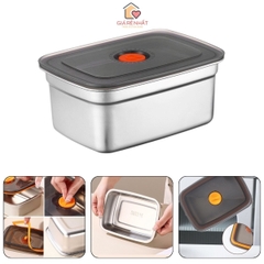 Hộp đựng thực phẩm inox, nắp có ron chống tràn 1000ML chống oxy hóa thực phẩm  [BH: NONE]