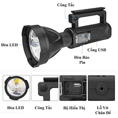Đèn pin cầm tay OUTDOOR FLASHLIGHT đầu tròn to,  chống nước, công suất lớn [BH: NONE]