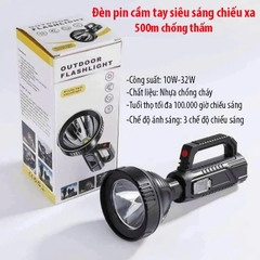 Đèn pin cầm tay OUTDOOR FLASHLIGHT đầu tròn to,  chống nước, công suất lớn [BH: NONE]