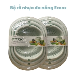 Combo bộ 3 thau rổ ECCOX 6 món hình bầu dục siêu thoát nước [BH: NONE] 1l1d8
