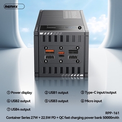 Pin sạc nhanh 27w Remax RPP-161 50.000mAh dự phòng PD 22.5w QC3.0 chính hãng [BH: 1 NĂM]