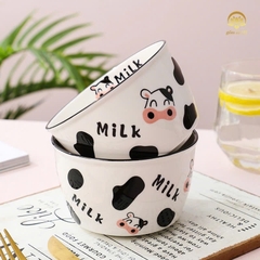 Combo 5 Chén sứ ăn cơm COW MILK đáng yêu [BH: NONE]