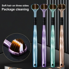 Set 4 bàn chải đánh răng chữ U 3 mặt nghiêng 46 độ lông mềm, thân bàn chải thiết kế chống trượt [BH: NONE]