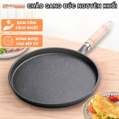 Chảo đổ bánh xèo, bánh rán, chiên trứng size 20cm cán gỗ [BH: NONE]