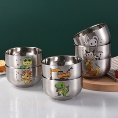 Chén đựng cơm, canh inox chống nóng 2 lớp hoạt hình [BH: NONE] 1l1d8