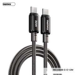 Cáp sạc nhanh 30w REMAX RC-C036 (c-c) 1.2m - 2 đầu type c ra type-c chính hãng [BH 1 năm]