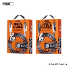 Cáp sạc nhanh 30w REMAX RC-C037 (c-c) 1.2m - 2 đầu type c ra type-c chính hãng [BH 1 năm]