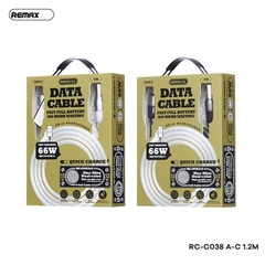 Cáp sạc nhanh 66w REMAX RC-C038 (Usb ra Type-C 1.2m) chính hãng [BH 1 năm]