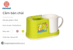 Khay nhựa VN1345 đựng bàn chải kèm cốc đựng nước đánh răng [BH: NONE]