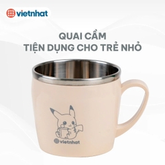 Ly giữ nhiệt 2 lớp VN6351 200ML có quai cầm, ly đựng cháo ăn dặm, ly cà phê [BH: NONE]