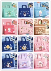 Túi xách, túi đựng hồ sơ A4  tote vải canvas có khóa kéo- mẫu ngẫu nhiên [BH: NONE]