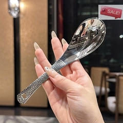 Combo 10 muỗng canh, muỗng soup inox phối vân sần sang trọng [BH: NONE] 1l1b10