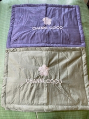 Cặp vỏ gối  nằm PHI LỤA Coco Channl thêu hoa size 45 x 65cm [BH: NONE] 1l1c10