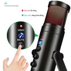 Miccro thu âm Livestream  MU-900 phiên bản 2024 có Leđ RGB [BH: 3 THÁNG]
