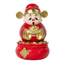 Thần tài ôm thỏi vàng ngồi trên túi vàng may mắn, hút tài lộc 18CM [BH: NONE]